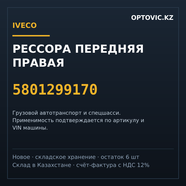 Рессора передняя правая IVECO 5801299170