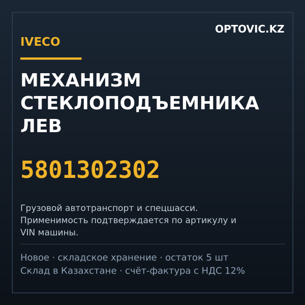 Механизм стеклоподъемника лев IVECO 5801302302